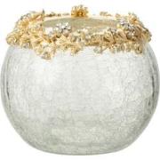 J-Line - Theelichthouder Volve Metaal/glas Goud/transparant Medium - 1...