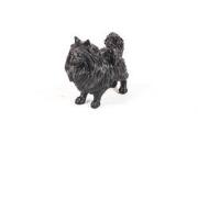 Ornament - Pomeranian Dog - Polyresin - Black - 10.5x5x9cm