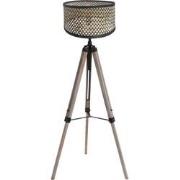 Mexlite - vloerlamp - Triek - zwart - bamboe hout - Ø 75cm - E27 - 409...
