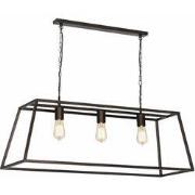 KAGO antiek koper pendel trapezium 3xE27 max 60W