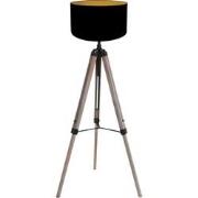 Mexlite - vloerlamp - Triek - zwart - hout linnen - Ø 75cm - E27 - 410...