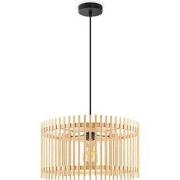 Boheemse Hanglamp - Bamboe Lampenkap - Rond - Beige - Ø40 x 126 cm - E...