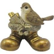 Clayre & Eef Beeld Vogel 9 cm Goudkleurig Polyresin Woonaccessoires