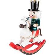 Clayre & Eef Beeld Notenkraker 29 cm Wit Groen Polyresin Kerstdecorati...