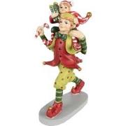 Clayre & Eef Kerstdecoratie Beeld Elf 19 cm Rood Groen Polyresin Kerst...