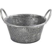 Plantenbak Ziva metaal ro 21x23.5x15 cm zink 1 stuk
