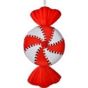 Clayre & Eef Kersthanger Snoep 13x5x25 cm Rood Wit Synthetisch