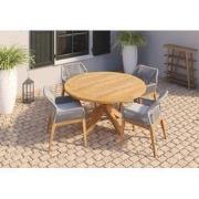Teak tuintafel rond Tuindeco