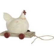 Clayre & Eef Beeld Kip 14x6x11 cm Wit Polyresin Woonaccessoires