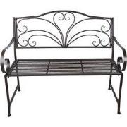 Clayre & Eef Tuinbank  117x50x98 cm Bruin Metaal Rechthoek Bank Buiten