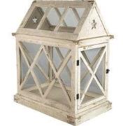 Clayre & Eef Decoratie Kweekkastje  54x35x66 cm Wit Hout Glas Rechthoe...