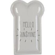 Clayre & Eef Ontbijtbord  10x17 cm Wit Keramiek Hello sunshine Bord