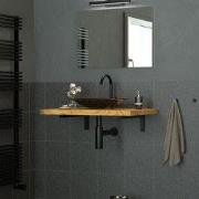 Wandhouder Plankhouder set van 2 450 x 150 mm zwart staal ML design
