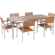 Beliani VIAREGGIO - Tuintafelset-Lichte houtkleur-FSC® gecertificeerd ...