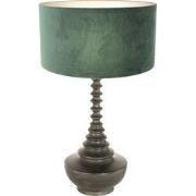 Anne Lighting - tafellamp - Bois - zwart - hout velours stof - Ø 40cm ...