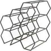 Wine Rack - Metal - Black - 6 bottles - 28x19x29cm