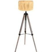 Mexlite - vloerlamp - Triek - zwart - gras hout - Ø 75cm - E27 - 4101Z...