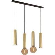 Taboro 4L hanglamp 2xGU10 (excl) 2xE27 (excl) zwart + geborsteld goud