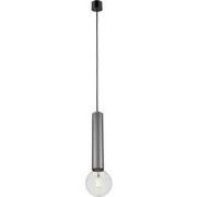 Tabore pendellamp E27 (excl) zwart + geborsteld staal