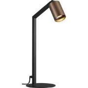 TABOO 1L GU10 (excl) zwart + geborsteld brons, tafellamp
