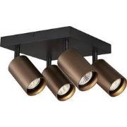 TABOO 4L SQ GU10 (excl) zwart + geborsteld brons, spot