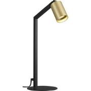 TABOO 1L GU10 (excl) zwart + geborsteld goud, tafellamp