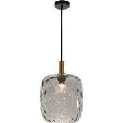Astrid super pendellamp E27 Zwart + as grijs glas Ø275mm