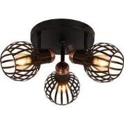 RAGA Plafond licht 3x E14 zwart / brons