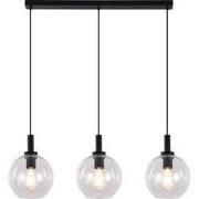 OSIRA Pendel E27 3L Zwart, helder glas 3x Ã˜200mm