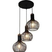 RAGA 3x E27 pendel zwart+koper