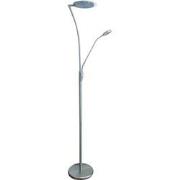 CALES Vloerlamp LED 24,5W + 5W satin chroom