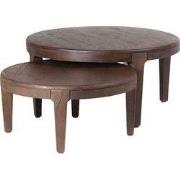 Salontafel Set van 2 - Acaciahout - Rond - Tafel Mio