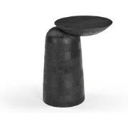 Bijzettafel Zwart Mangohout - Ø43x34x45cm - Rond - Ebbe