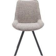 Eetkamerstoel Taupe Stof/Metaal - Zithoogte 48cm - Mika - Set van 2