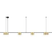 ISE Pendel 10x GU10 excl 1800mm geborsteld goud + zwart