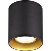 BABAR Plafondlicht zwart / goud rond 1xGU10 excl (max