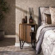 Nachtkastje set van 2 - Mangohout - Zandkleur Finish