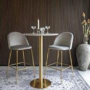Bartafel Goud/Wit - MDF - Ø70cm - Tafel Bolzano