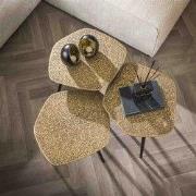 Salontafel Vijfhoek Brons - Set Van 3 - 47x40x50cm