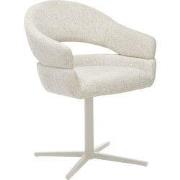 Eetkamerstoel Beige Stof - Draaibaar - 60x58x87cm - Dover - Set van 2