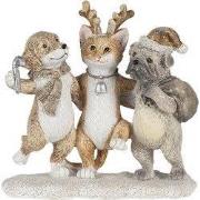 Clayre & Eef Beeld Dieren 13x5x12 cm Grijs Beige Polyresin Dieren Kers...