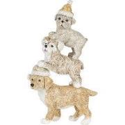 Clayre & Eef Beeld Hond 10x4x18 cm Grijs Beige Polyresin Kerstdecorati...