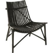 J-Line - Stoel Rotan Zwart - 77x80x84cm