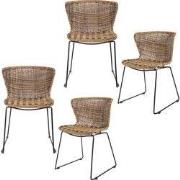 WOOOD Wings Tuinstoelen - Polyester - Naturel - Set van 4