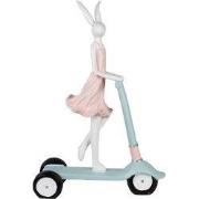Clayre & Eef Beeld Konijn 62 cm Wit Roze Polyresin Paasdecoratie