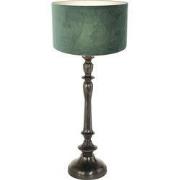 Anne Lighting - tafellamp - Bois - zwart - hout velours stof - Ø 30cm ...