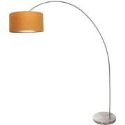 Mexlite - vloerlamp - Solva - staal - metaal stof - booglamp - E27 - 3...