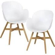 Exotan Tulip Tuin Fauteuils - Teak/Propyleen - Wit - Set van 2