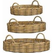 Mica Decorations Plateau Liam - 58x58x19 cm - Polyester - Bruin - Set ...