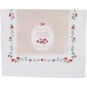 Clayre & Eef Gastendoekje  40x66 cm Wit Groen Katoen Rozen Toilet hand...